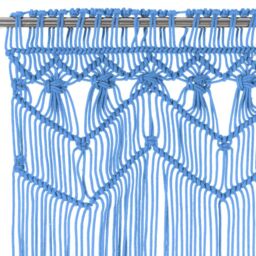 Berkfield Home Macrame Curtain Blue 140x240 cm Cotton - thumbnail 3