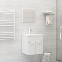 Berkfield Home Bathroom Furniture Set High Gloss White Engineered Wood