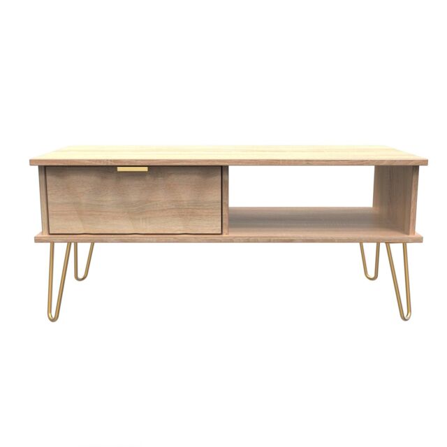 Ready Assembled 2 U Dallas 1 Drawer Coffee Table (Ready Assembled) in Light Oak - image 1