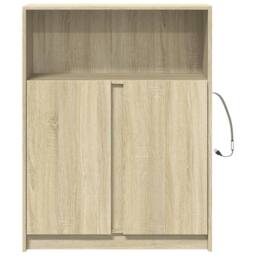 Berkfield Home Sideboard with LED Sonoma Oak 77x34x100 cm Engineered Wood in Light Tan - Size: 77 x 34 x 100 cm - thumbnail 6