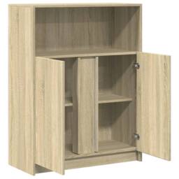 Berkfield Home Sideboard with LED Sonoma Oak 77x34x100 cm Engineered Wood in Light Tan - Size: 77 x 34 x 100 cm - thumbnail 9
