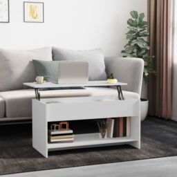 Berkfield Home 809647 Coffee Table White 102x50x52, 5 cm Engineered Wood - thumbnail 1