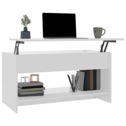 Berkfield Home 809647 Coffee Table White 102x50x52, 5 cm Engineered Wood - thumbnail 4