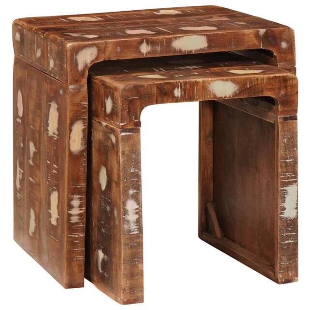 Berkfield Home Modern End Tables Multicolour Solid reclaimed wood - image 1