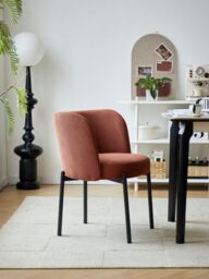 Nordlys Set of 2 Scandinavian Metal Dining Room Chairs in Red - thumbnail 4