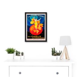 Artery8 Chablis Wine French Vintage Advert Artwork Framed Wall Art Print A4 in Black - thumbnail 2