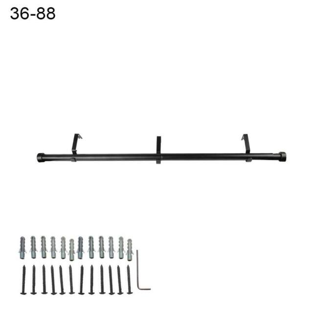 KORVIXA 36-88 inch Extendable Curtain Poles with End Finials in Black - Size: 10 - image 1