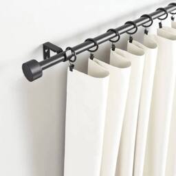 KORVIXA 36-88 inch Extendable Curtain Poles with End Finials in Black - Size: 10 - thumbnail 6