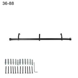 KORVIXA 36-88 inch Extendable Curtain Poles with End Finials in Black - Size: 10 - thumbnail 1