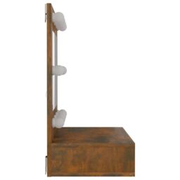 Berkfield Home Mirror Cabinet with LED Smoked Oak 60x31.5x62 cm in Brown - thumbnail 6