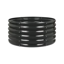 Harbour Housewares Raised Garden Beds - 2x Round Bottomless Galvanised Steel Planter 90 x 45cm in Black - Size: 90 x 45 cm - thumbnail 6