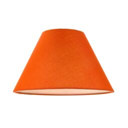 Happy Homewares Traditional Cotton Coolie Lampshade Suitable for Table Lamp or Pendant in Orange - Size: 8 inches