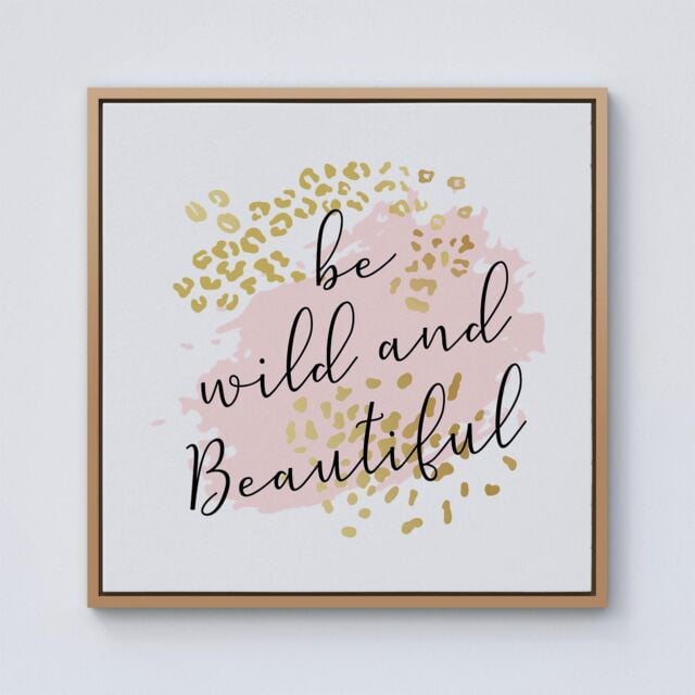 "Warren Reed - Designer Be Wild & Beautiful Framed Canvas in Light Brown - Size: W16"" x H16""" - image 1
