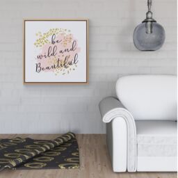"Warren Reed - Designer Be Wild & Beautiful Framed Canvas in Light Brown - Size: W16"" x H16""" - thumbnail 2