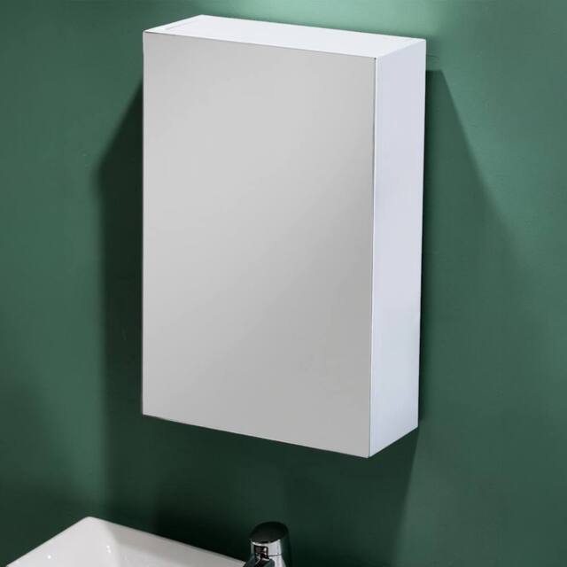 Showerdrape Serrano Gloss White Wall Bathroom Mirror Cabinet - image 1