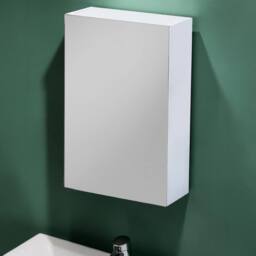 Showerdrape Serrano Gloss White Wall Bathroom Mirror Cabinet