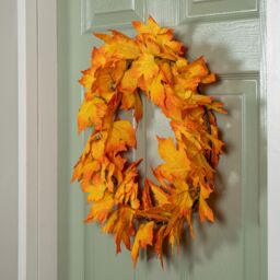 Samuel Alexander 50cm Hanging Bright Autumn Faux Wreath in Orange - thumbnail 6