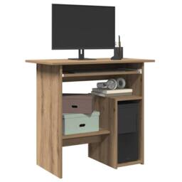 Berkfield Home Desk Artisan Oak 80x45x74 cm Engineered Wood in Brown - Size: 80 x 45 x 74 cm - thumbnail 3