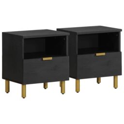 Berkfield Home Bedside Cabinet Black 40x33x46 cm Engineered Wood - Size: 40 x 33 x 46 cm - thumbnail 1
