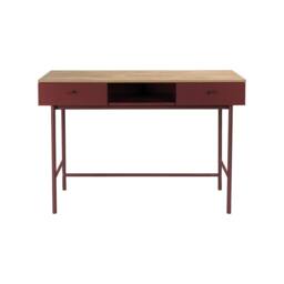 sweeek Wood decor & iron desk with 2 drawers & 1 compartment in Burgundy - thumbnail 6