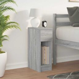 Berkfield Home Bedside Cabinet with Drawer Grey Sonoma 20x36x60 cm - Size: 20 x 36 x 60 cm - thumbnail 3