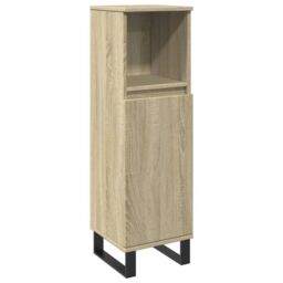 Berkfield Home Bathroom Cabinet Sonoma Oak 30x30x100 cm Engineered Wood in Brown - Size: 30 x 30 x 100 cm - thumbnail 2