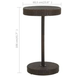 Berkfield Home Garden Table Brown 60.5x106 cm Poly Rattan - thumbnail 5