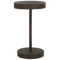 Berkfield Home Garden Table Brown 60.5x106 cm Poly Rattan - thumbnail 2