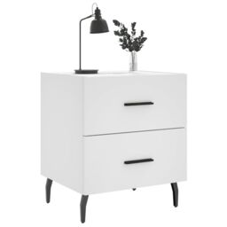 Berkfield Home Bedside Cabinet White 40x35x47.5 cm Engineered Wood - thumbnail 3