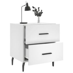 Berkfield Home Bedside Cabinet White 40x35x47.5 cm Engineered Wood - thumbnail 4