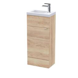 Balterley Alrewas Contemporary 1 Door Compact Vanity Basin Unit, 400mm in Brown - thumbnail 1