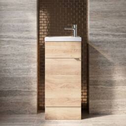 Balterley Alrewas Contemporary 1 Door Compact Vanity Basin Unit, 400mm in Brown - thumbnail 6