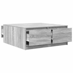 Berkfield Home Coffee Table with Drawers Grey Sonoma 100x100x40 cm - Size: 100 x 100 x 40 cm - thumbnail 5