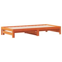 Berkfield Home Beautiful Day Bed with Trundle without Mattress Wax Brown 90x190 - Size: Single - thumbnail 9