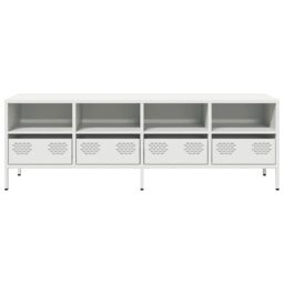 Berkfield Home TV Cabinet White 135x39x43.5 cm Cold-rolled Steel - thumbnail 4