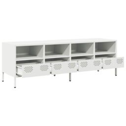 Berkfield Home TV Cabinet White 135x39x43.5 cm Cold-rolled Steel - thumbnail 5
