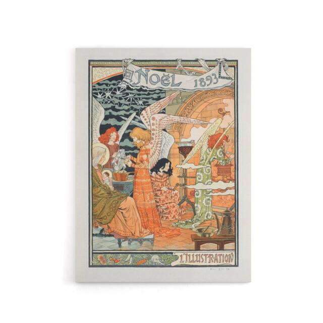 "Artery8 Illustration Newspaper 1893 Christmas Grasset Canvas Wall Art Print - Size: W18"" x H24""" - image 1