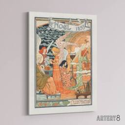 "Artery8 Illustration Newspaper 1893 Christmas Grasset Canvas Wall Art Print - Size: W18"" x H24""" - thumbnail 2