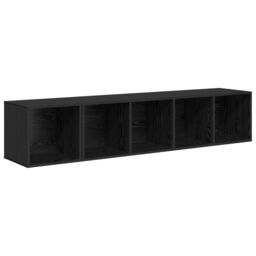 Berkfield Home TV Cabinet Set Wall-mounted with Storage 2 pcs Black oak 37 x 37 x 142.5 cm - thumbnail 2
