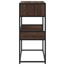 Berkfield Home Console Table Brown Oak 90x35x80 cm Engineered Wood - Size: 90 x 35 x 80 cm - thumbnail 5