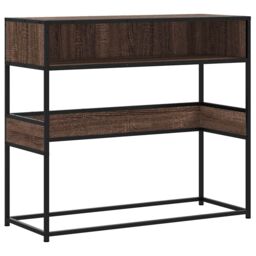 Berkfield Home Console Table Brown Oak 90x35x80 cm Engineered Wood - Size: 90 x 35 x 80 cm - thumbnail 2