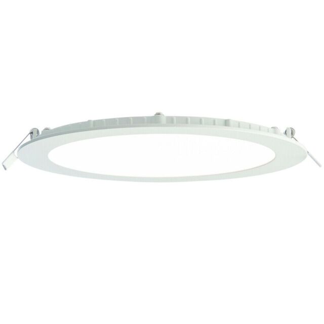 Loops Ultra Slim Round Flush Ceiling Light 18W Cool White LED 4000k Corridor Lamp - image 1