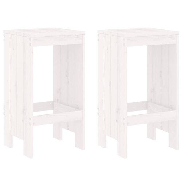 Berkfield Home Bar Stools 2 pcs White 40x36x75 cm Solid Wood Pine - Size: 40 x 36 x 75 cm - image 1
