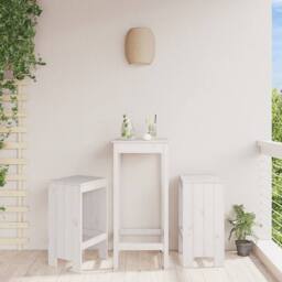 Berkfield Home Bar Stools 2 pcs White 40x36x75 cm Solid Wood Pine - Size: 40 x 36 x 75 cm - thumbnail 2