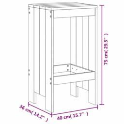 Berkfield Home Bar Stools 2 pcs White 40x36x75 cm Solid Wood Pine - Size: 40 x 36 x 75 cm - thumbnail 9
