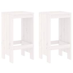 Berkfield Home Bar Stools 2 pcs White 40x36x75 cm Solid Wood Pine - Size: 40 x 36 x 75 cm