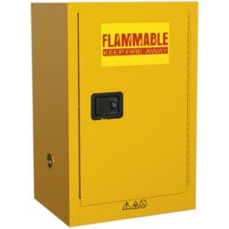 Loops Flammable Substance Storage Cabinet - 585mm x 455mm x 890mm - 3-Point Key Lock - thumbnail 1