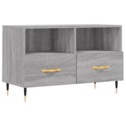 Berkfield Home TV Cabinet Grey Sonoma 80x36x50 cm Engineered Wood - Size: 80 x 36 x 50 cm - thumbnail 3