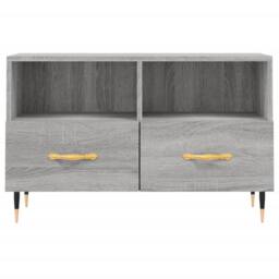 Berkfield Home TV Cabinet Grey Sonoma 80x36x50 cm Engineered Wood - Size: 80 x 36 x 50 cm - thumbnail 5