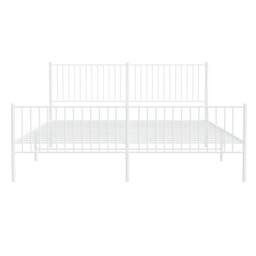 Berkfield Home Metal Bed Frame with Headboard & Footboard White 200x200 cm - thumbnail 5